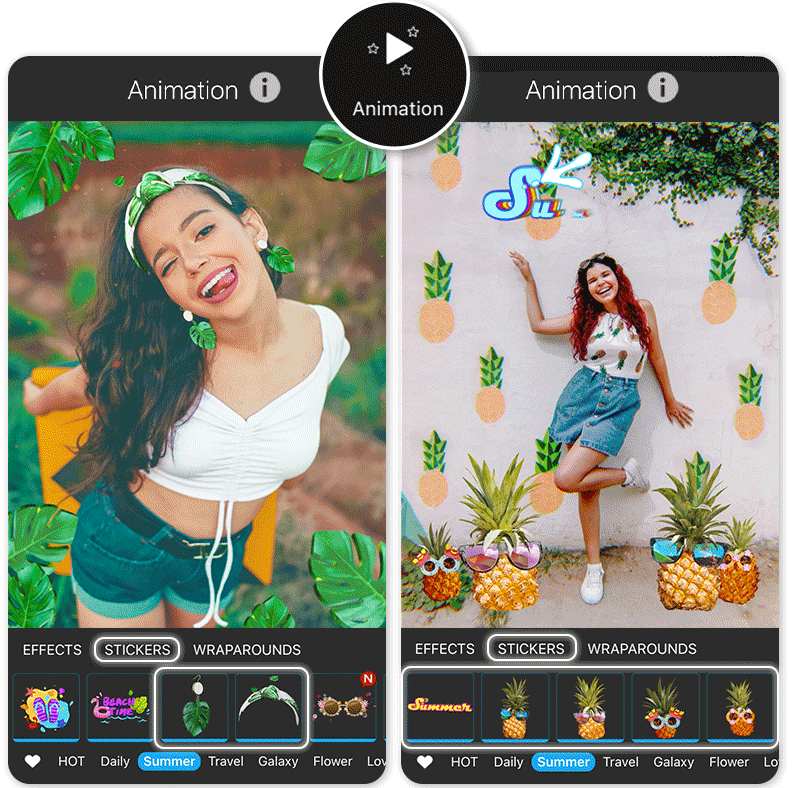 Filtre photo et effet photo d'été dans YouCam Perfect