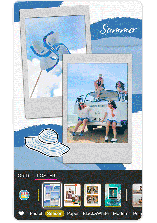 Filtre photo et effet photo d'été dans YouCam Perfect