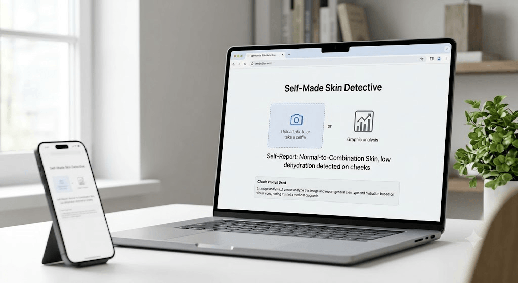 Now, with Claude AI and just a short prompt, you can create your own online skin detection tool to stay on top of your skin's condition. Now, with Claude AI and just a short prompt, you can create your own online skin detection tool to stay on top of your skin's condition.