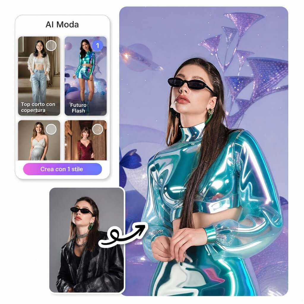 Crea outfit Y3K con YouCam Perfect