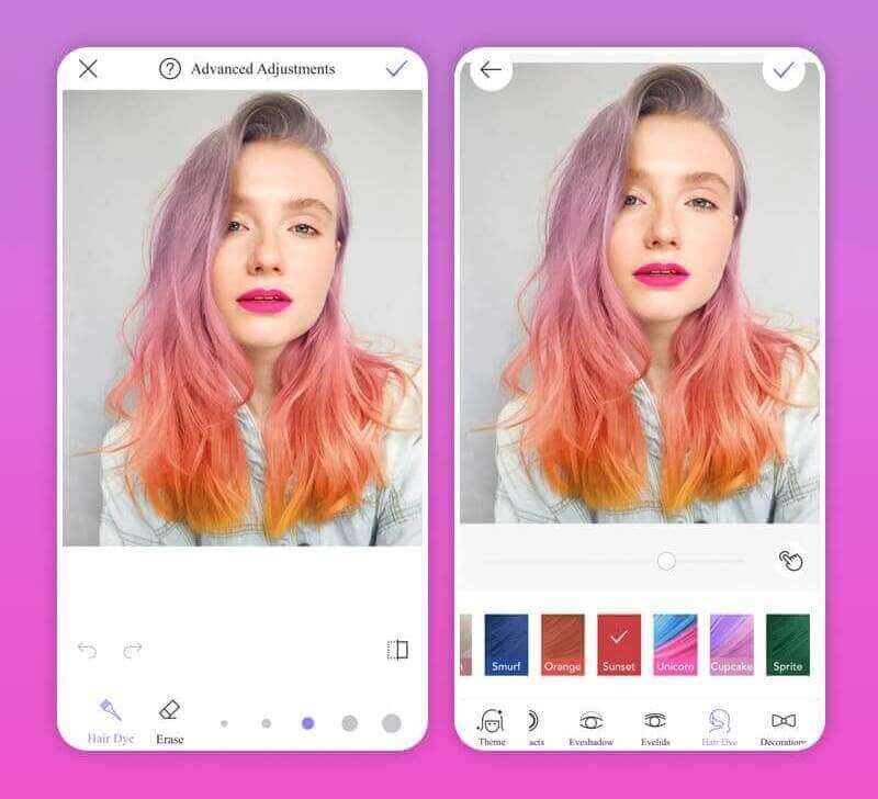 app para cambiar color de cabello 