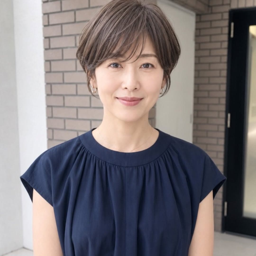 50代におすすめの大人可愛いひし形ショートヘア 50代におすすめの大人可愛いひし形ショートヘア