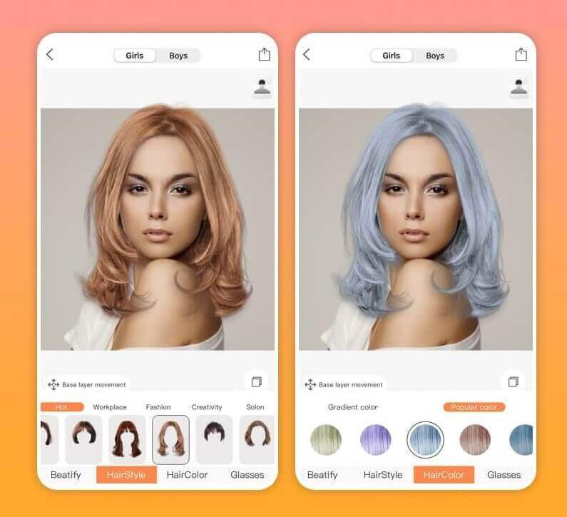 app para cambiar de color de cabello