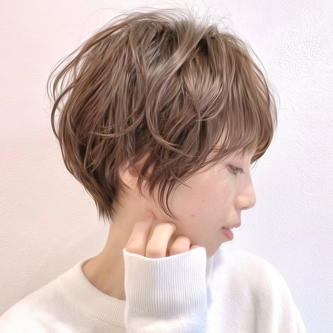 50代におすすめ大人可愛いニュアンスパーマショートヘア 50代におすすめ大人可愛いニュアンスパーマショートヘア