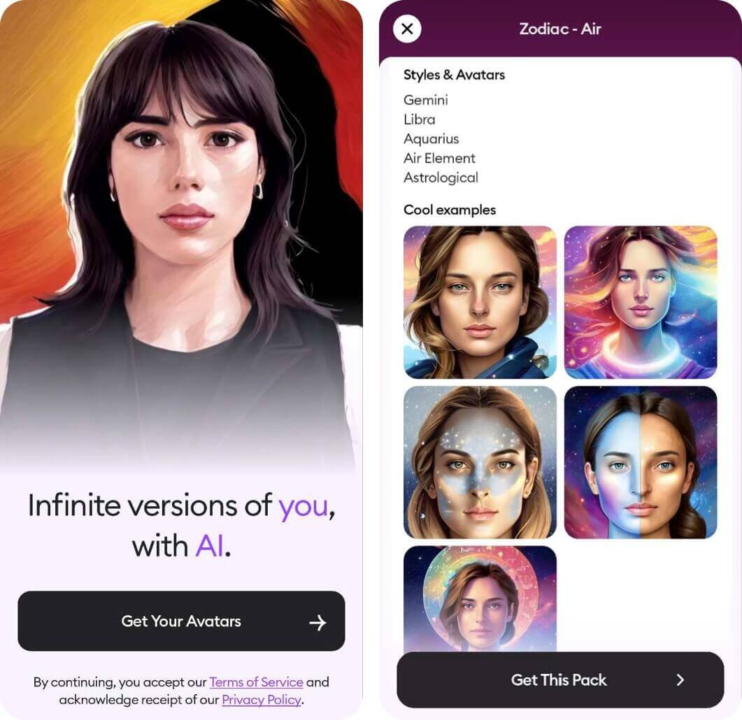 Dawn AI App para crear avatar