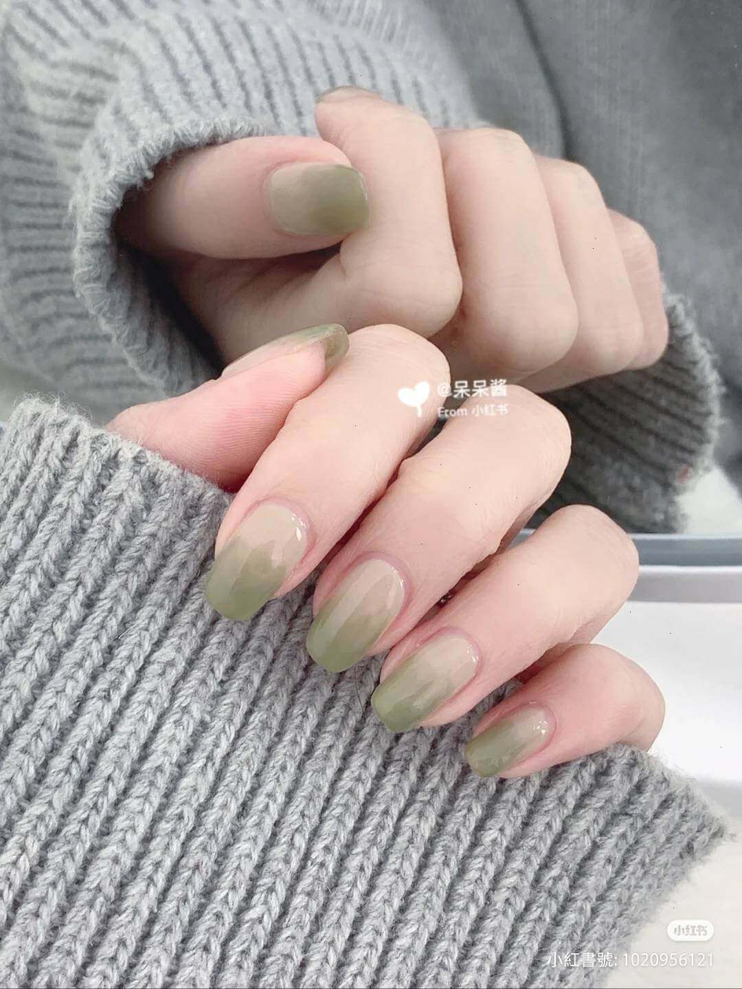 夏天美甲：抹茶奶綠