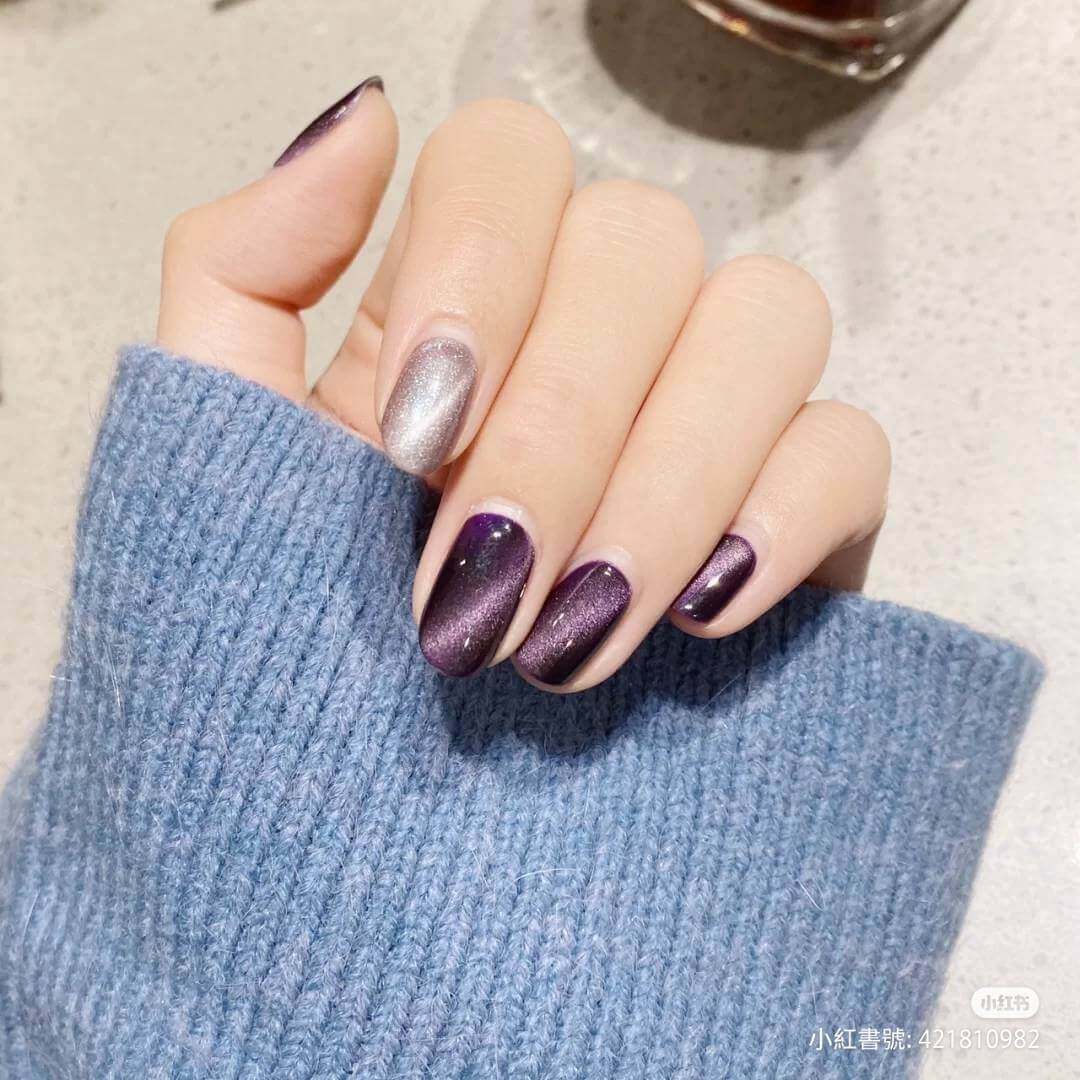 紫色美甲1:紫色晶石貓眼 紫色美甲1:紫色晶石貓眼