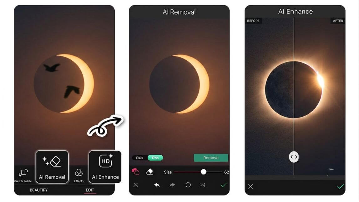 Améliorer photo éclipse solaire