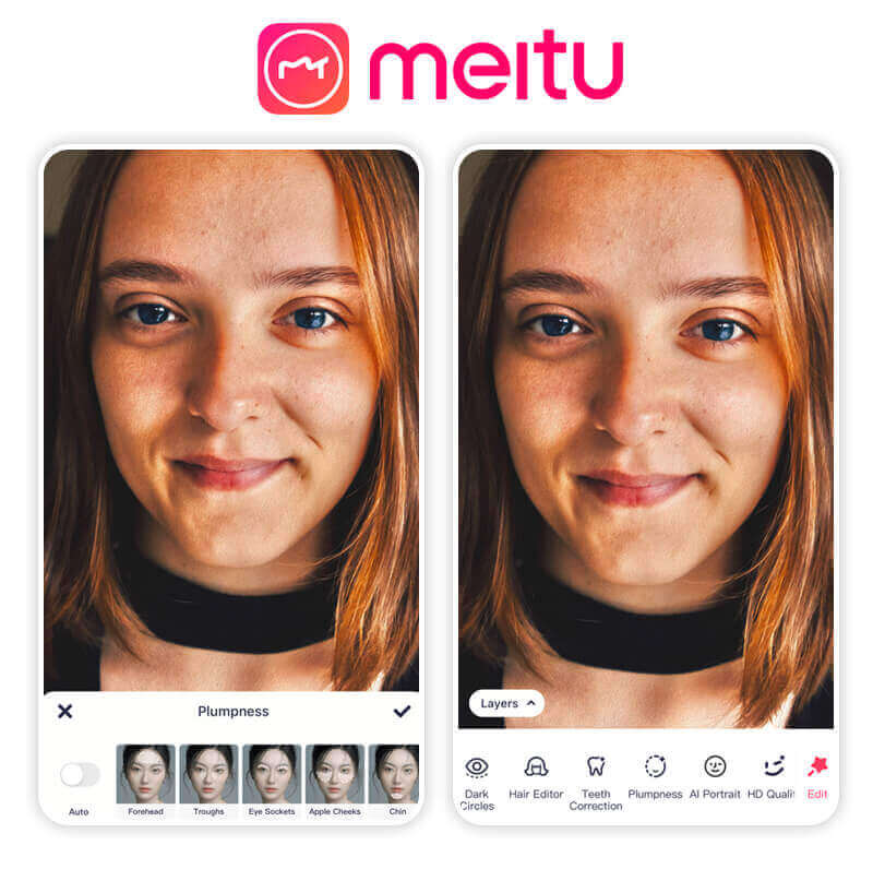 Con Meitu también puede quitar las ojeras de tus foto Con Meitu también puede quitar las ojeras de tus foto