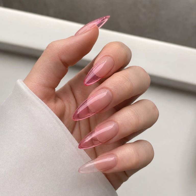 Jelly Nails: transparent-glänzendes Nageldesign in Neonfarbe