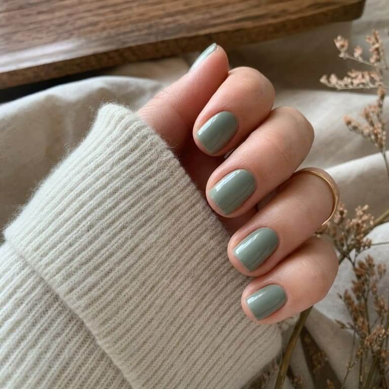 Sage Green Nails: erdiges Salbeigrün als ruhiger Sommer-Nagellack