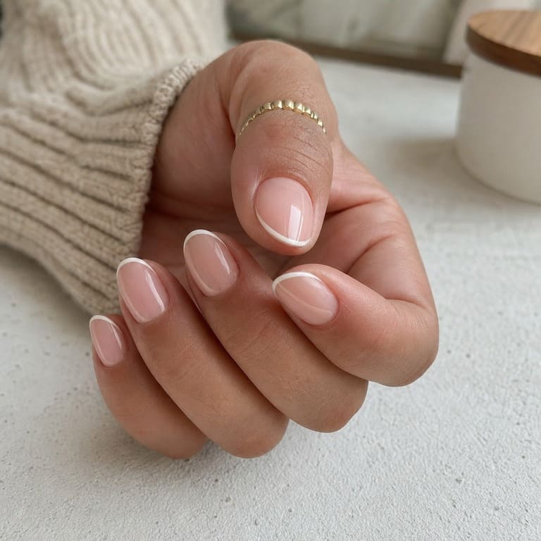 Micro French Nails: French Maniküre mit besonders schmaler Spitze