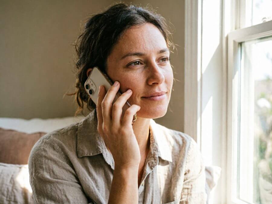 Phone screen touching cheek versus a clean skincare routine, showing acne cause and fix side by side Phone screen touching cheek versus a clean skincare routine, showing acne cause and fix side by side