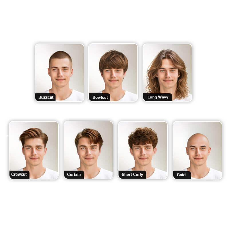 Haarschnitte für Männer Verschiedene Frisuren für Männer in der App zum Ausprobieren