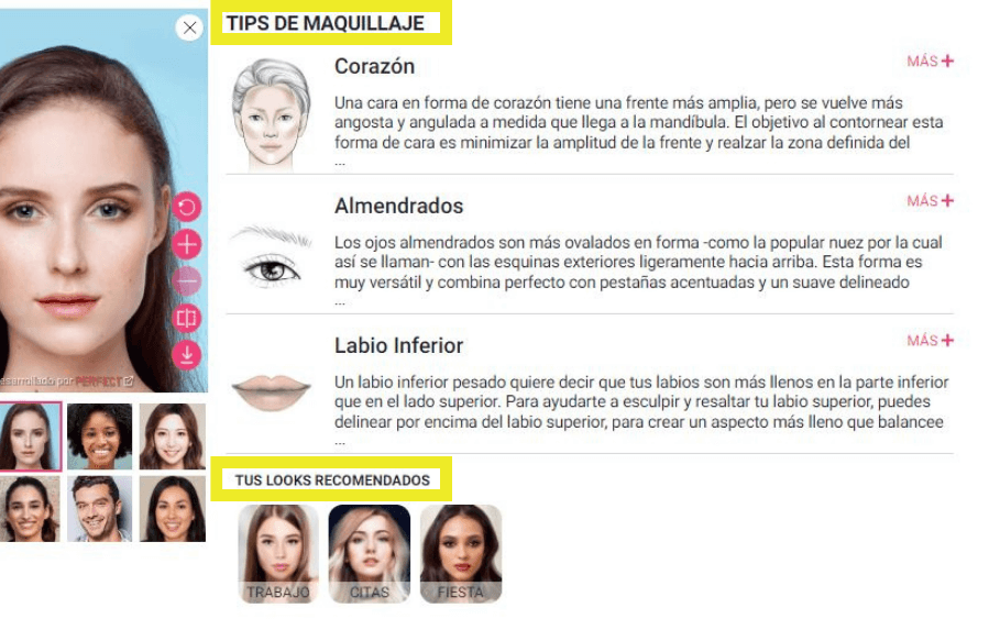 Recomendaciones de maquillaje según el análisis facial Recomendaciones de maquillaje basadas en análisis facial con IA