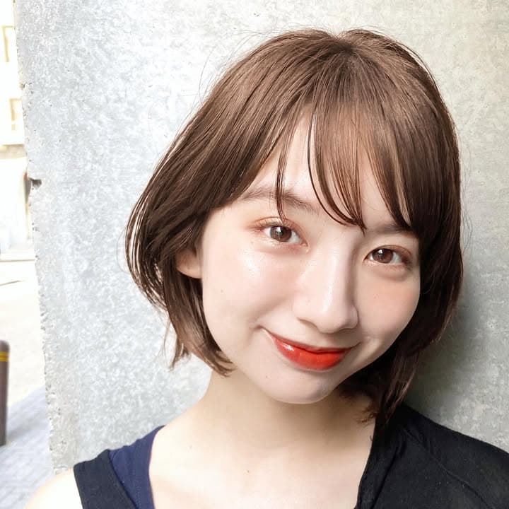 40代若返り前髪ありひし形ボブの髪型 40代若返り前髪ありひし形ボブの髪型