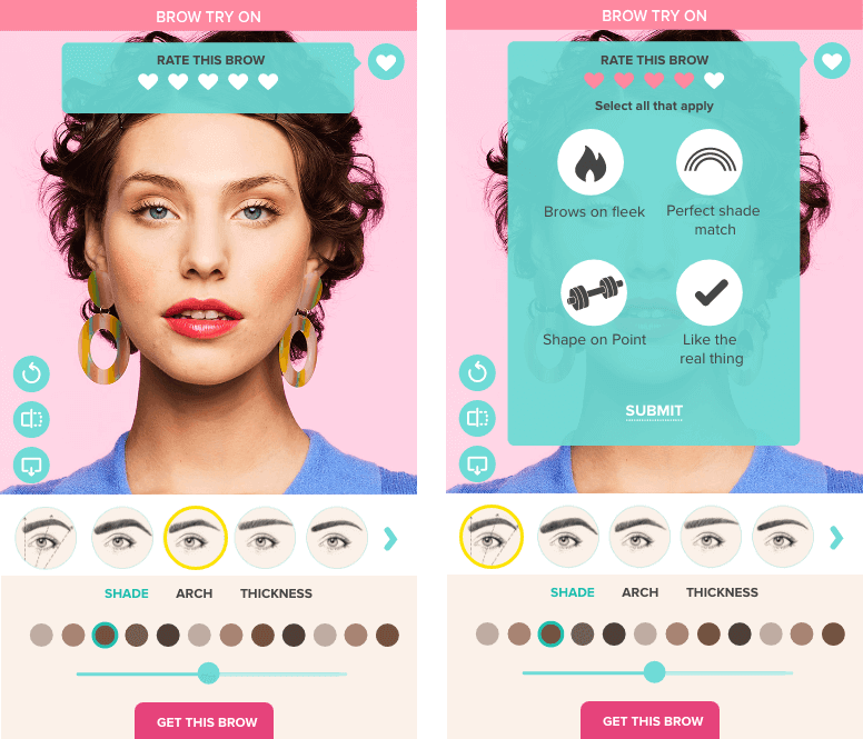 Benefit Cosmetics y la prueba virtual de cejas Benefit Cosmetics con tecnología de prueba virtual de cejas