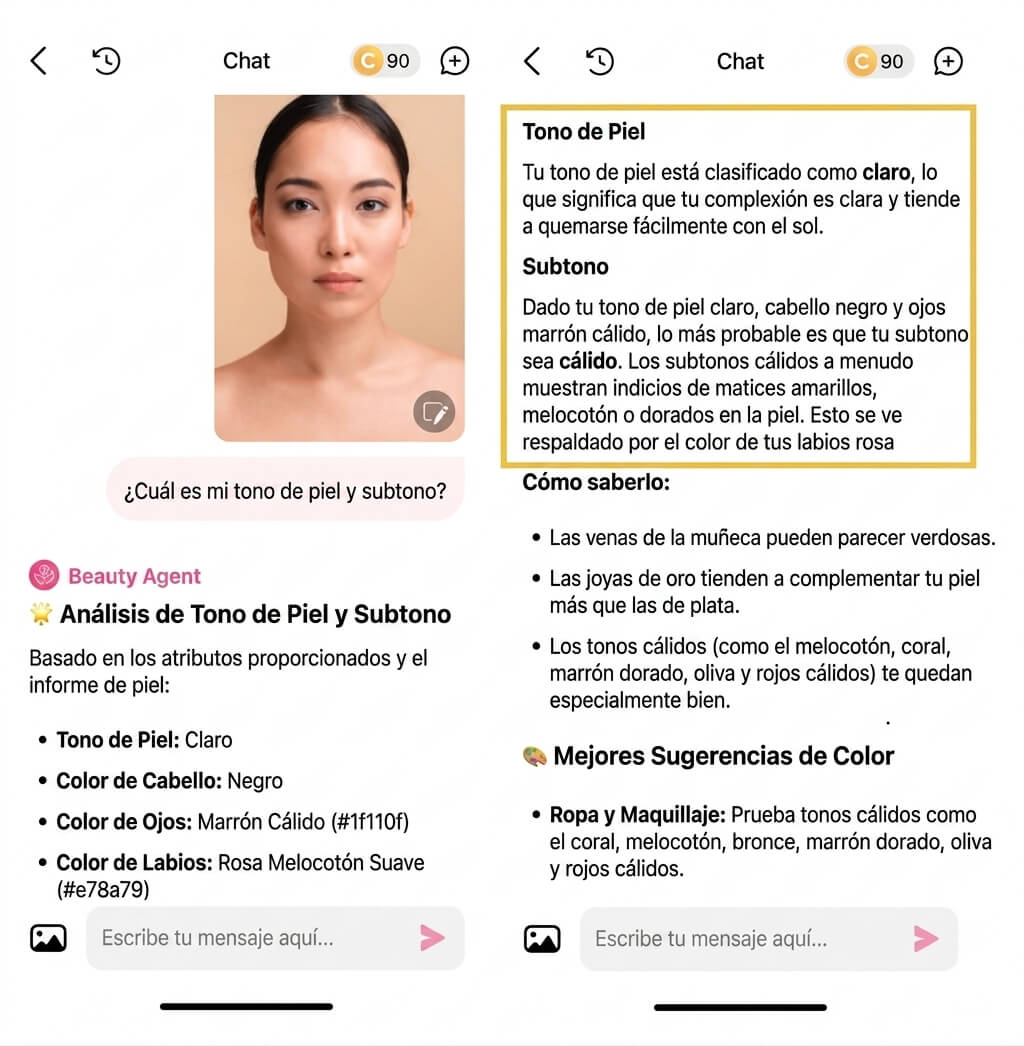 Encuentra tu subtono de piel con Beauty Agent de YouCam Makeup