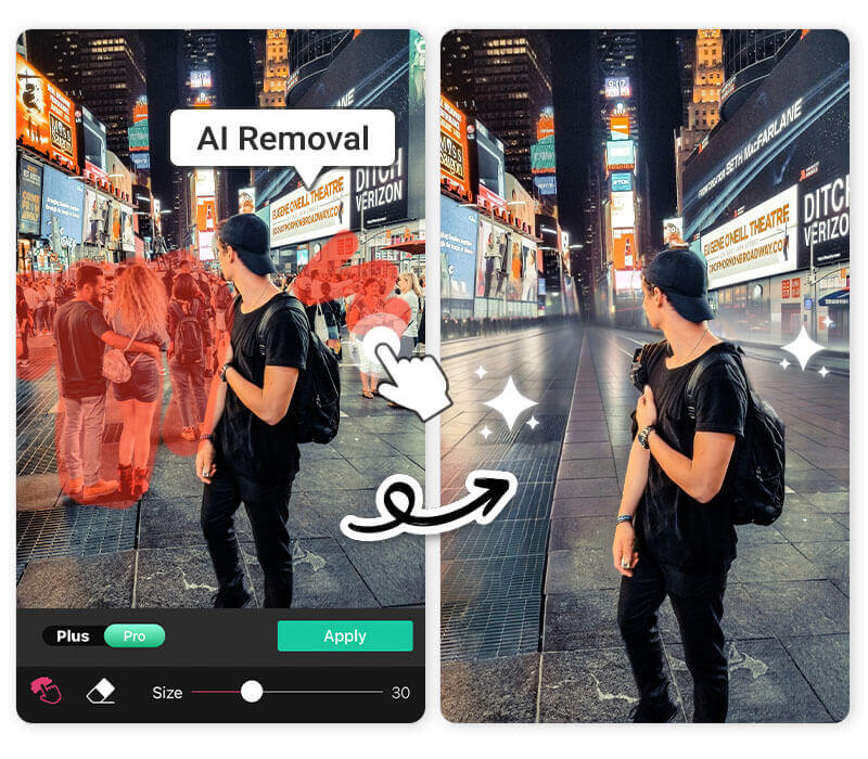 Save and share your magically erased photo Save and share your magically erased photo