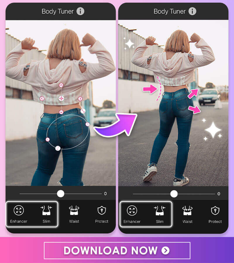 AI Waist Filter App to make waist smaller