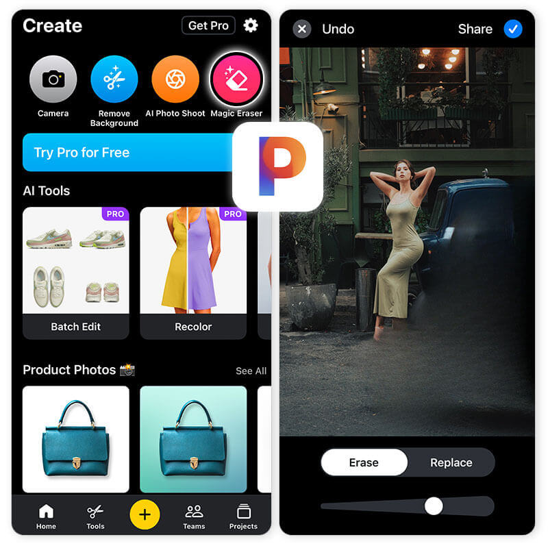 Google Magic Eraser App for iPhone: Pixelcut Magic Eraser App for iPhone: Pixelcut