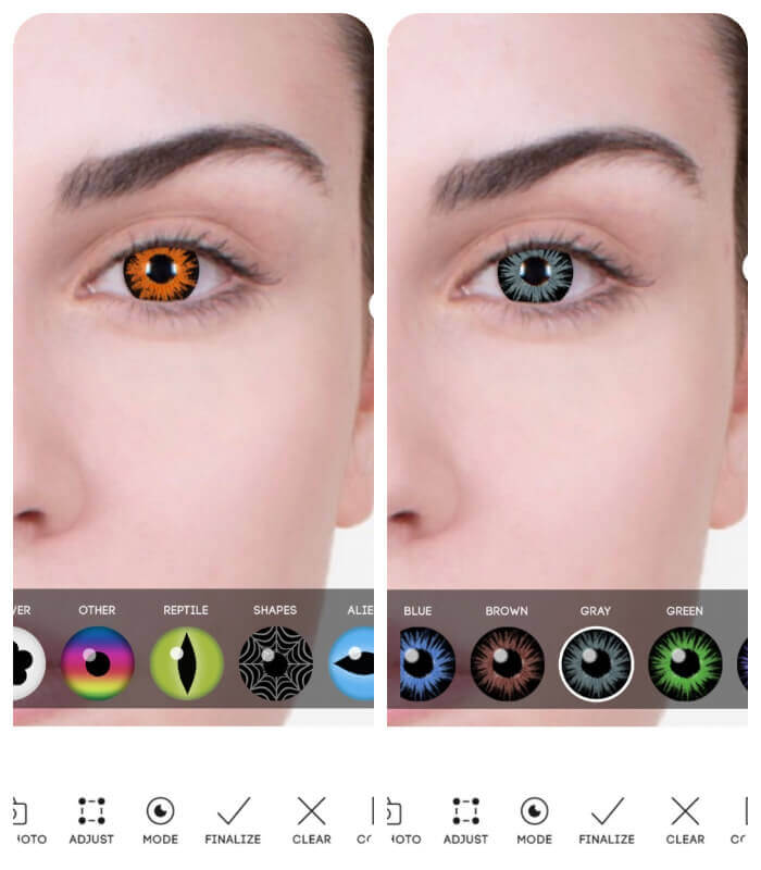 แอปเปลี่ยนสีตา: Modiface