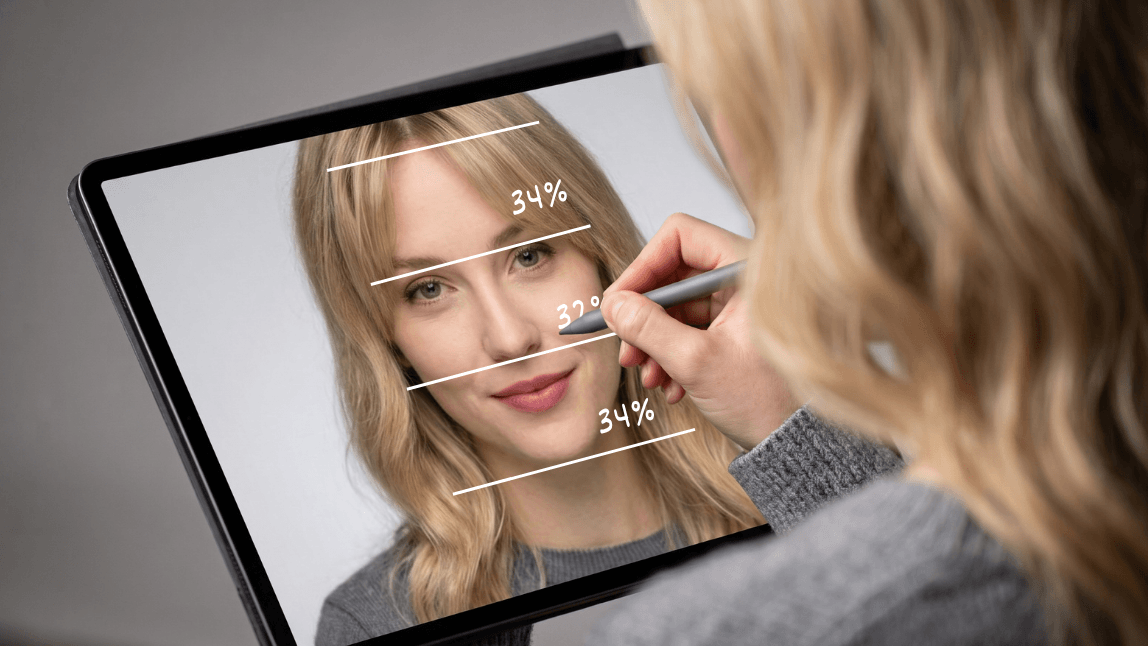Measure Facial Thirds Manually Measure Facial Thirds Manually