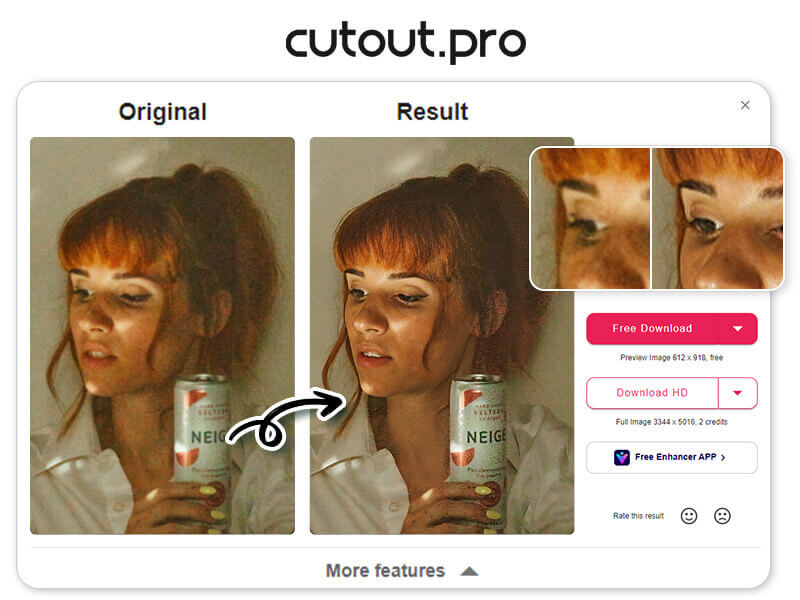 Cutout Pro: ตัวลบพิกเซลออนไลน์ที่ดีที่สุดสำหรับขยายขนาดรูปภาพ