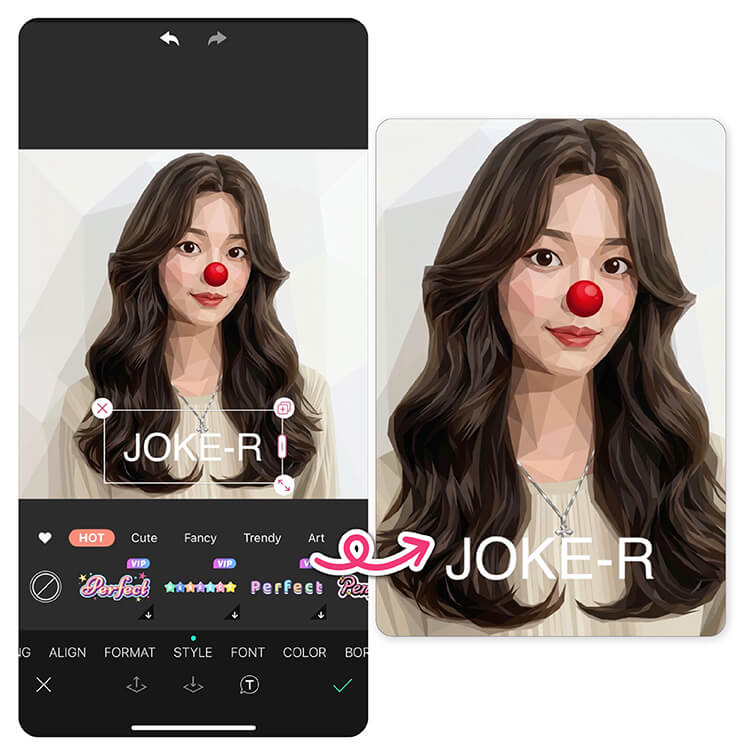 Add your SBTI label with Text