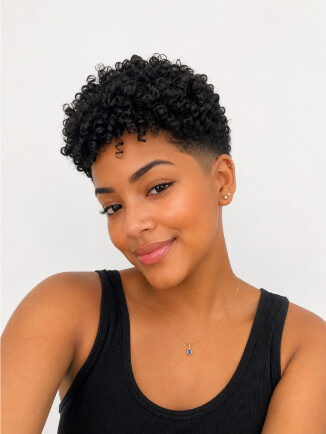 tapered cut feminino para cabelo cacheado e crespo