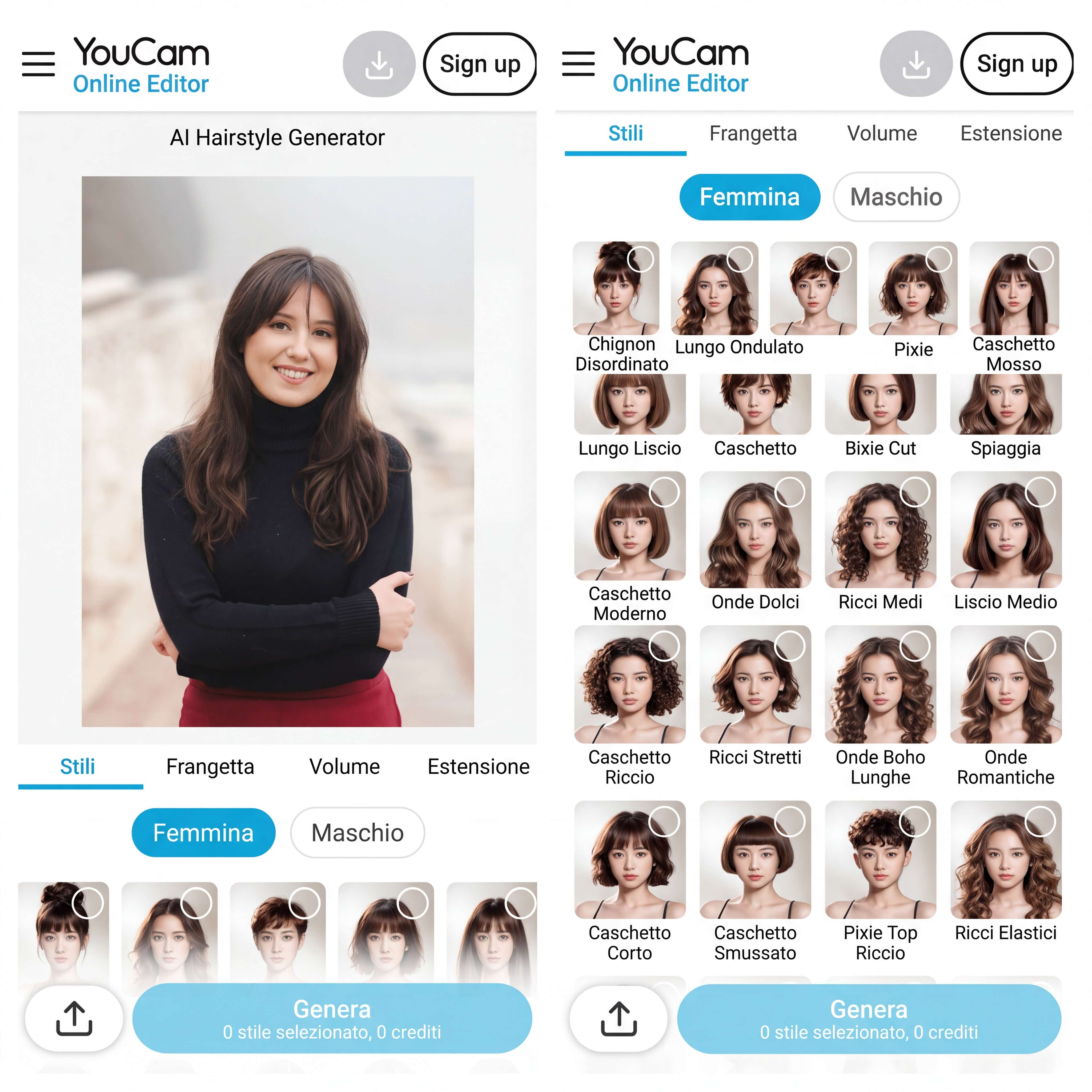 Prova Tendenze Capelli 2026/27 Autunno Inverno con il Simulatore Taglio Capelli Online Gratis di YouCam Editor