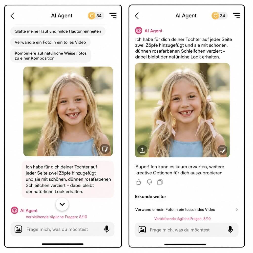 Virtuelle Frisuren für Mädchen in YouCam Makeup ausprobieren