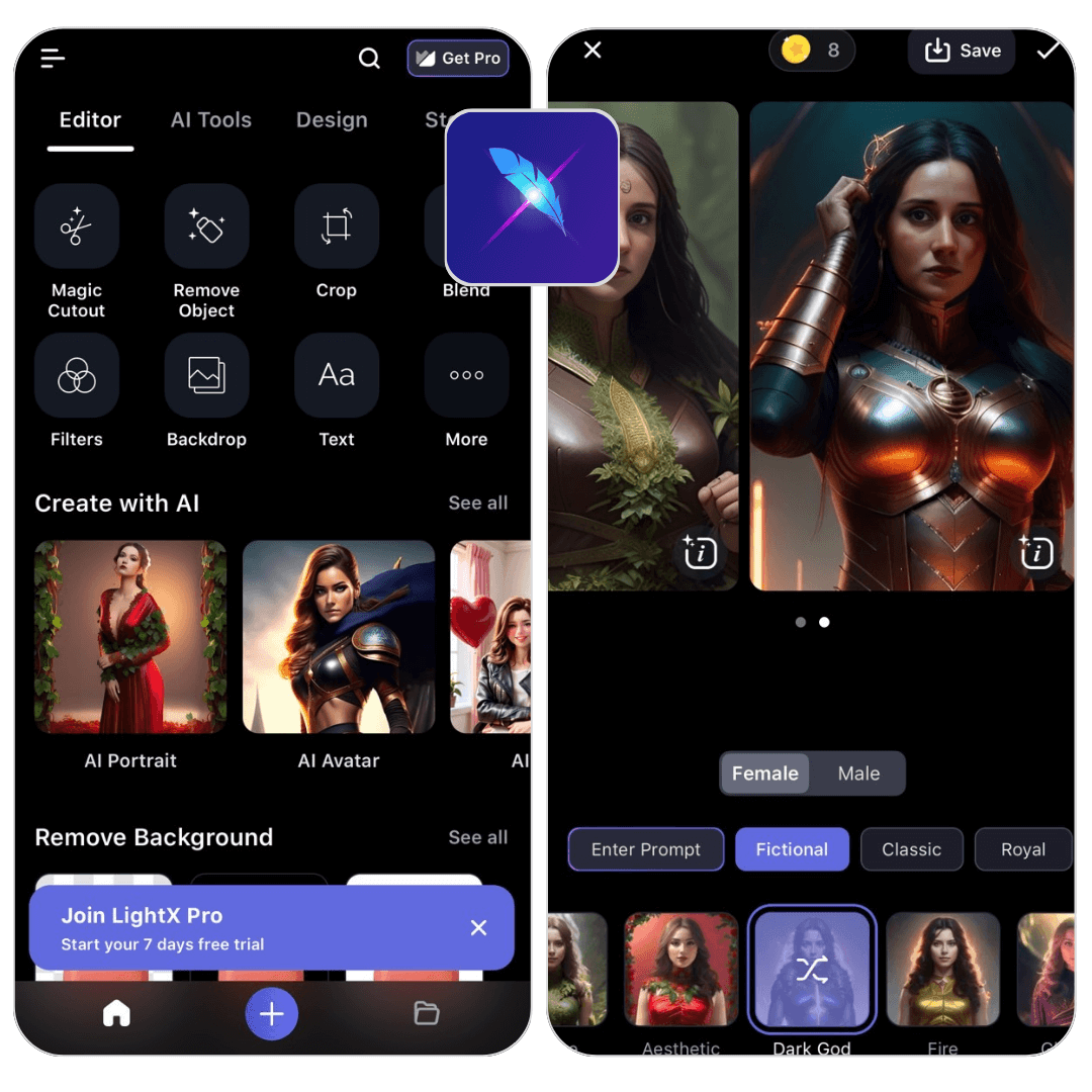 AI Portrait Generator: LightX AI Portrait Generators For AI Portraits: LightX