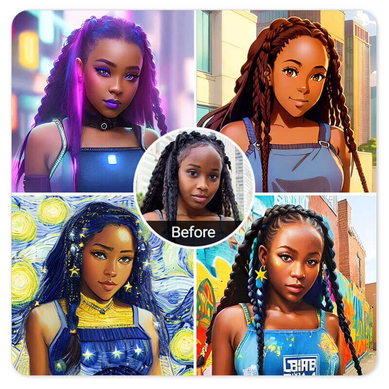 Start Creating Your Free AI Portrait Start Creating Your AI Portrait By Applying AI Filters with the best ai portrait generator