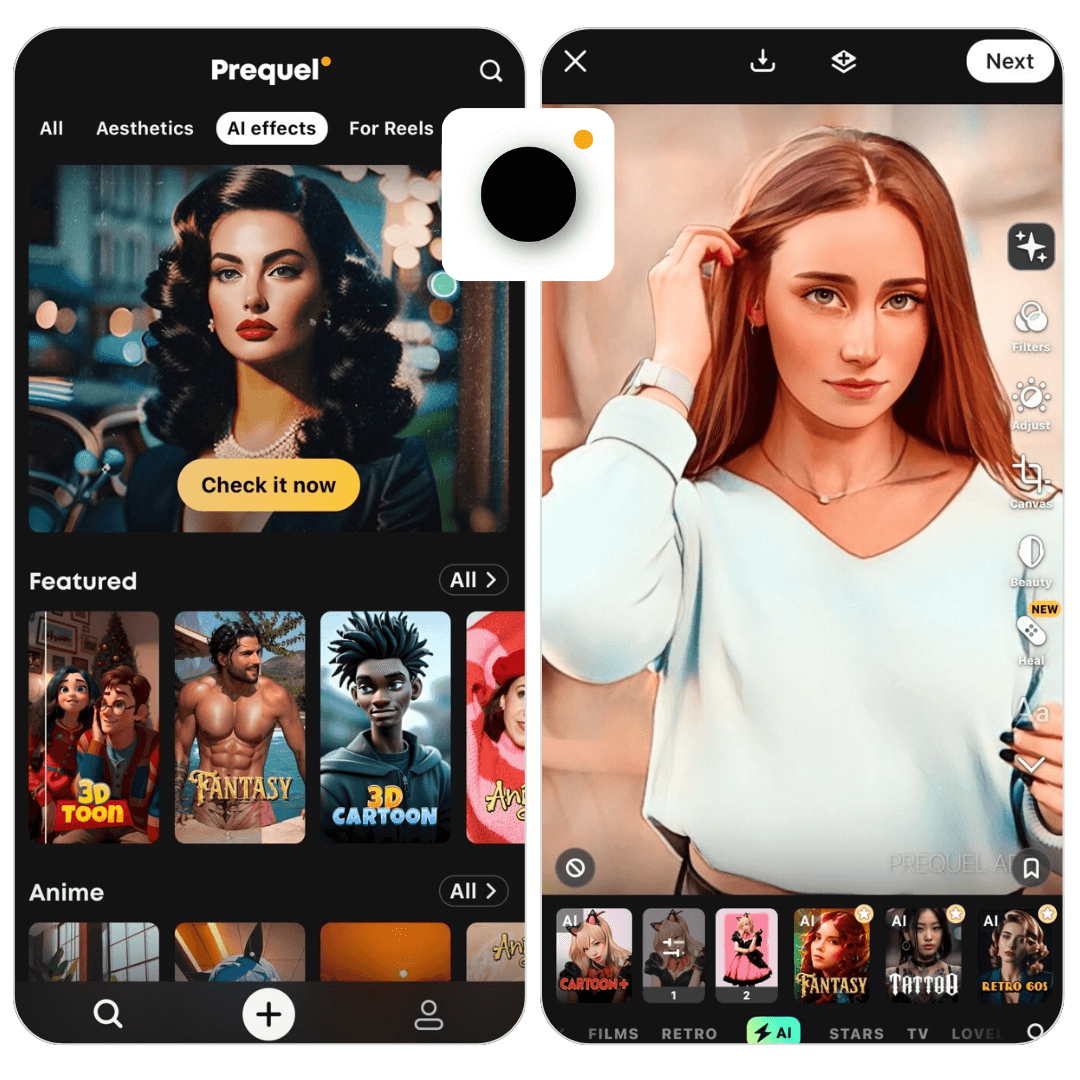 AI Portrait Generator: Prequel AI Portrait Generators For AI Portraits: Prequel