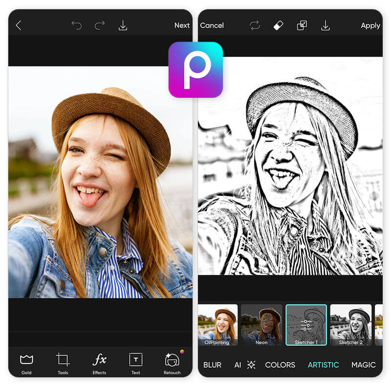 Photo to sketch app: Picsart Photo to sketch app: Picsart