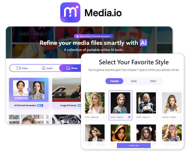 AI Portrait Generator: Media.io AI Portrait Generators For AI Portraits