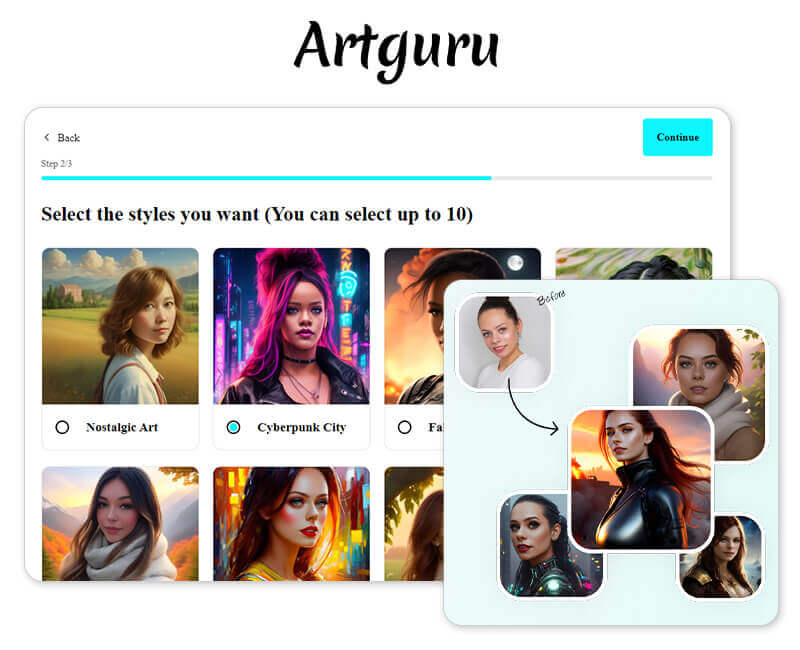 AI Portrait Generator: Artguru AI Portrait Generators For AI Portraits: Artguru