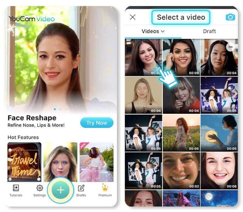 Choose the video you want to edit with YouCam Video