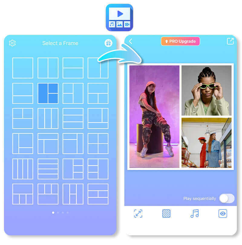 PicCollage App with Various Video Collage Frames PicCollage - a user-friendly app for creating video collages with many frame options.