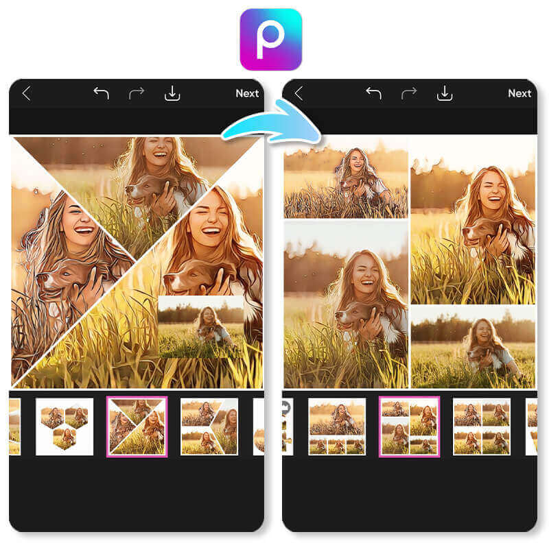 PicsArt Video Collage App with Filters Picsart - a feature-rich video collage app known for its creative filters and effects.