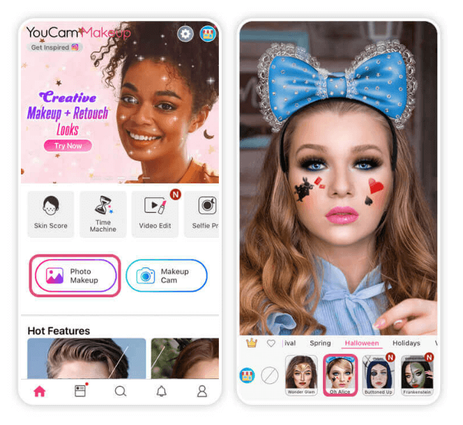 Como testar maquiagem de Halloween com o YouCam Makeup Como testar maquiagem de Halloween com o YouCam Makeup