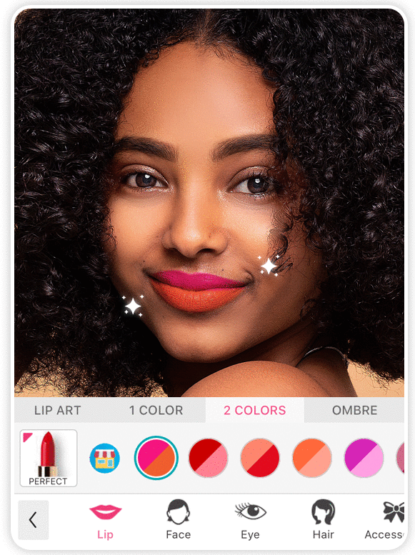 Application filtre maquillage de rouge à lèvres