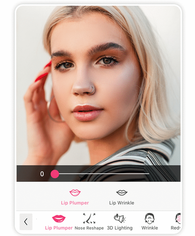 Filtre rouge à lèvres : remodeler visage