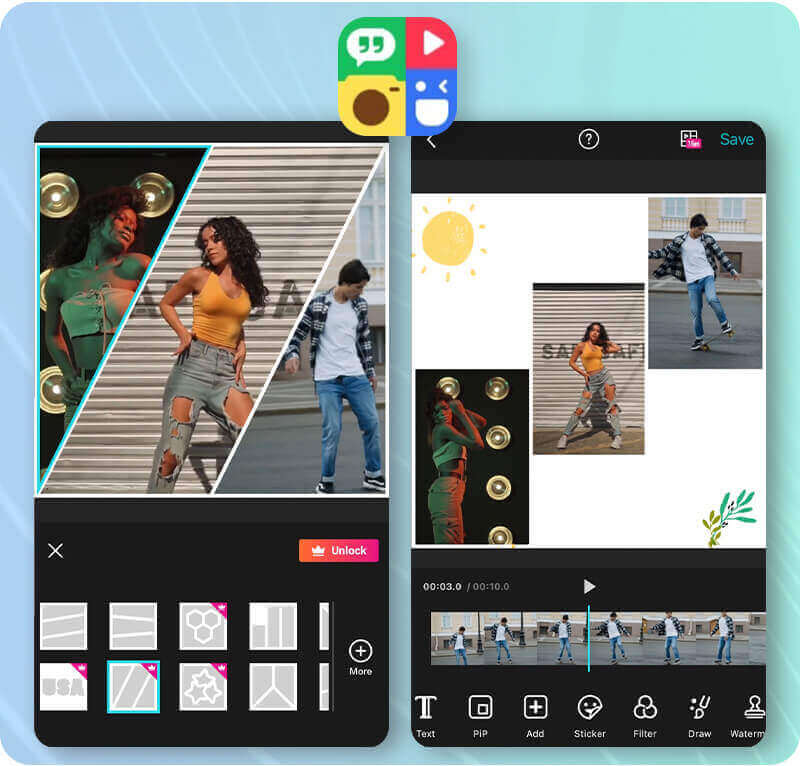 app para hacer collage con fotos y videos gratis