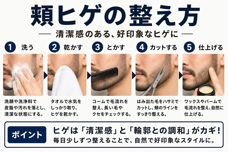 頬ヒゲの整え方 頬ヒゲの整え方