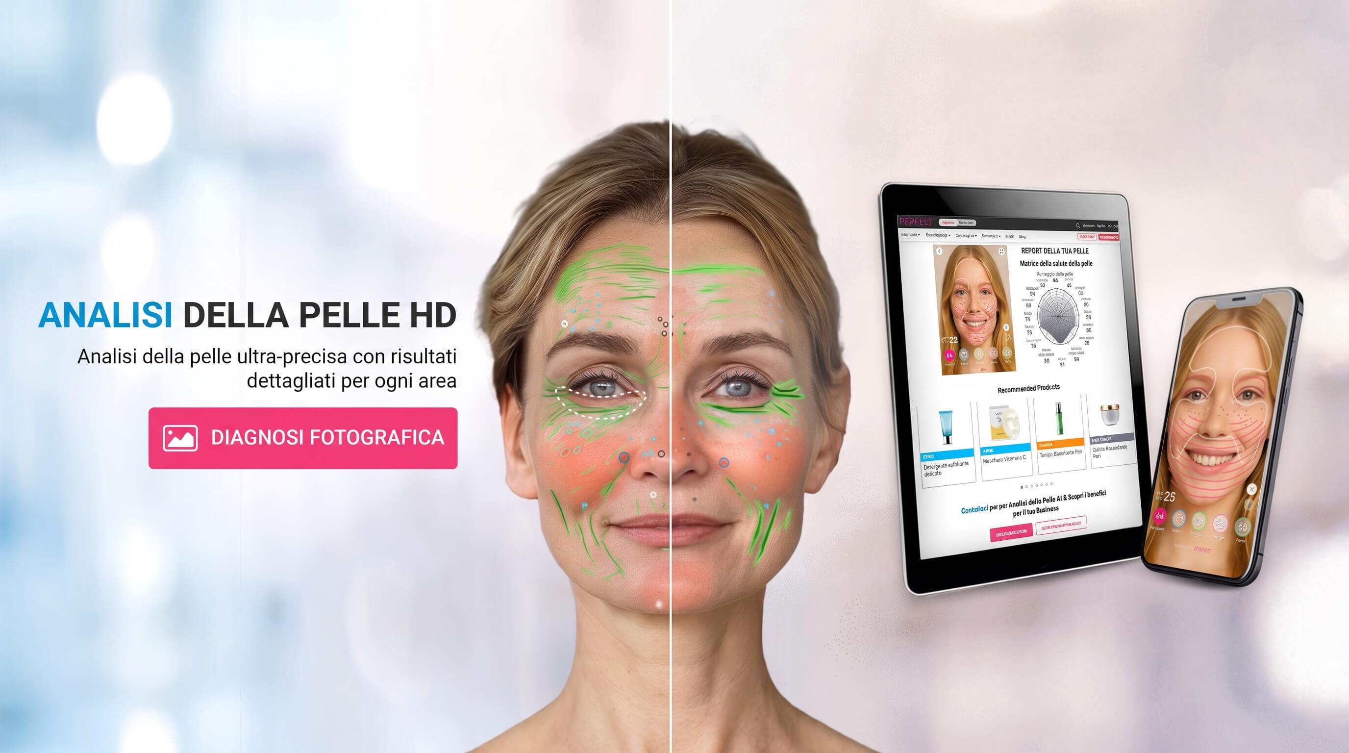 Skin Test Online: Come l'AI Ridefinisce l'Analisi della Pelle per Aziende Skin analyzer AI di Perfect Corp.