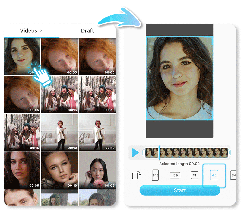 Application montage vidéo filtre vidéo