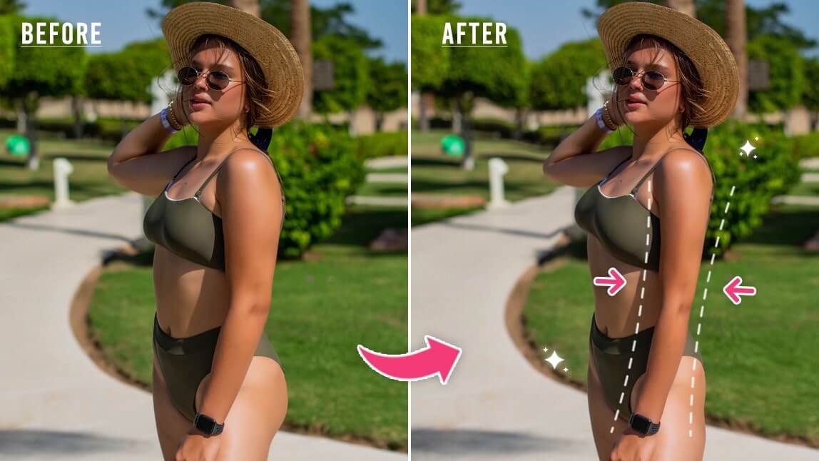 Haz que tus brazos salgan exactamente como quieres en las fotos con la función de edición más natural y sin esfuerzo de la aplicación Maquillaje YouCam.