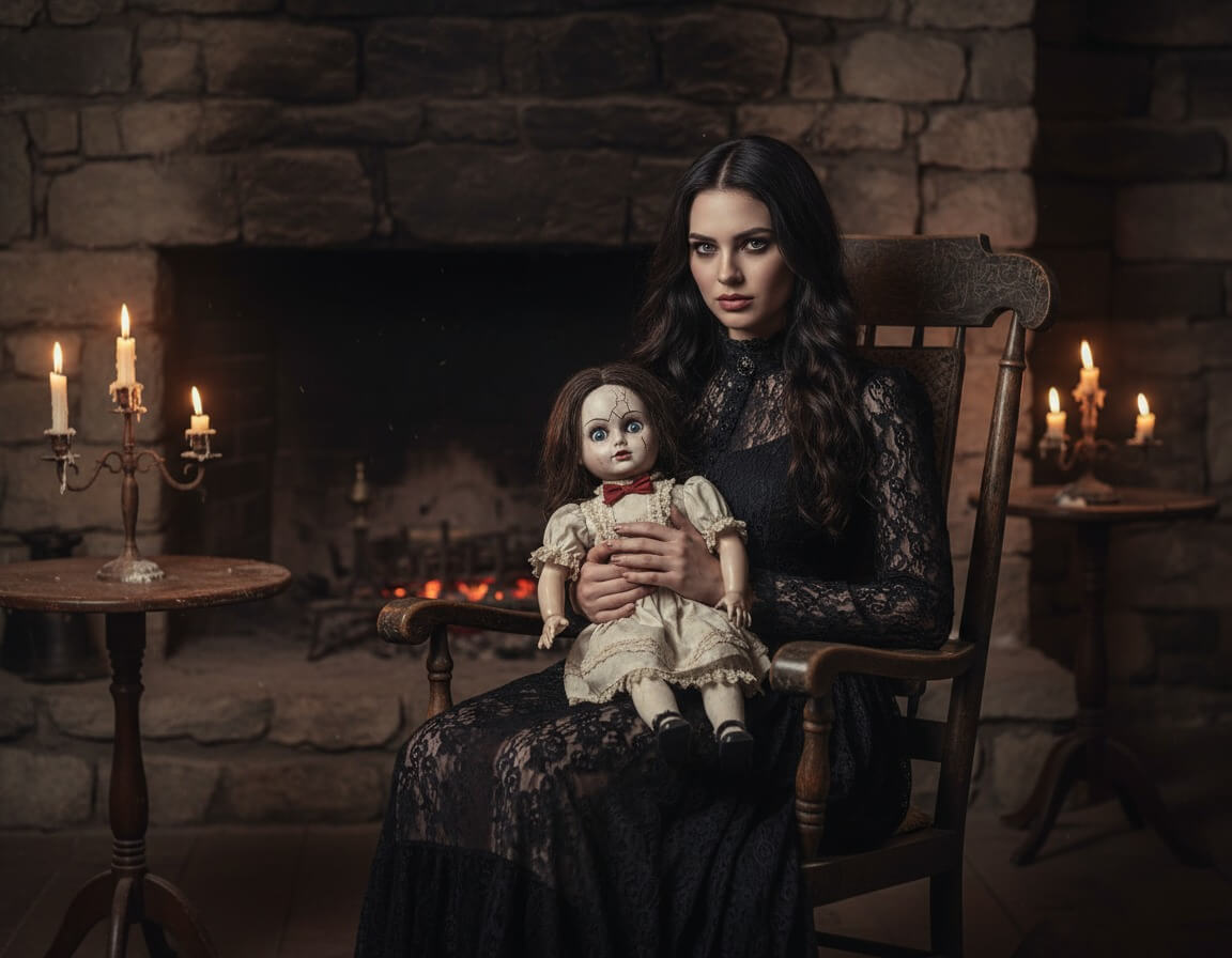 prompt Halloween Gemini IA : Annabelle